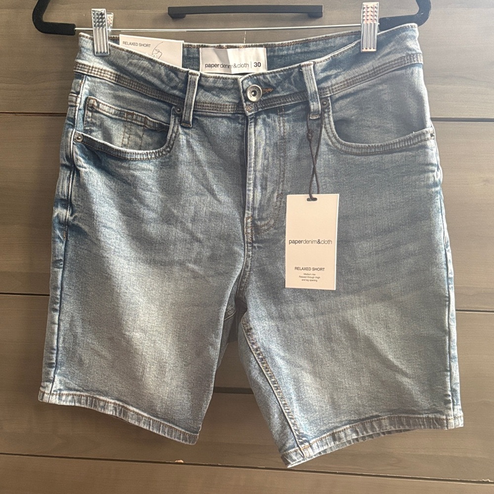 Paper Denim & Cloth Light Blue Relaxed Denim Shorts Size 30